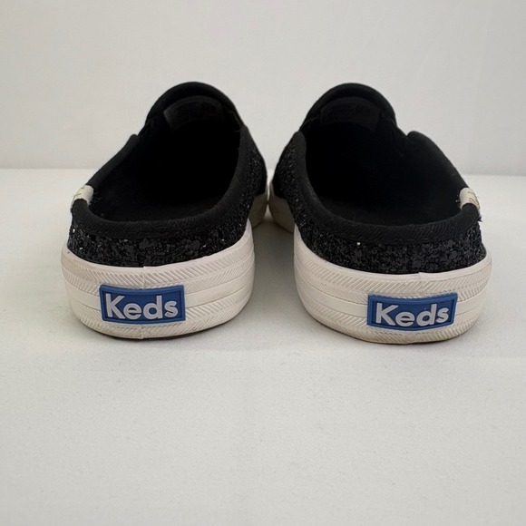 Keds x Kate Spade Black Glitter Slip On Mule Sneakers Shoes WF61656 Womens 8.5 - Picture 2 of 10